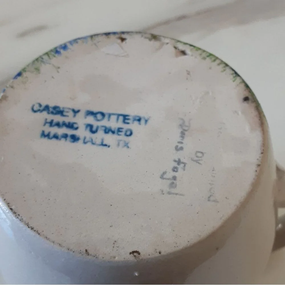 CASEY POTTERY Doris Fogel Hand Painted Barn Scene Small Cream Pitcher - Vtg